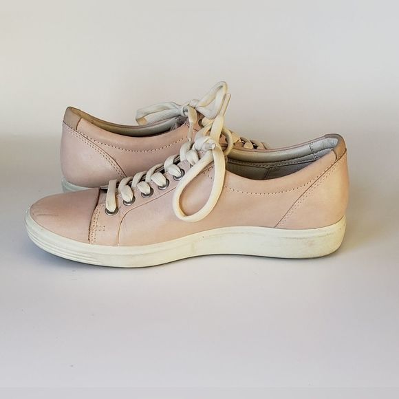Ecco Soft 7 Women's Pink Leather Sneaker Size 37 - Picture 3 of 11